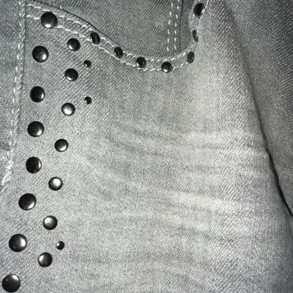 🍭 LUCKY BRAND Y2K Zoe Skinny Jeans Gray Distressed Beaded GIRL’S 10 EUC 🎉HP🎉 - Picture 6 of 16